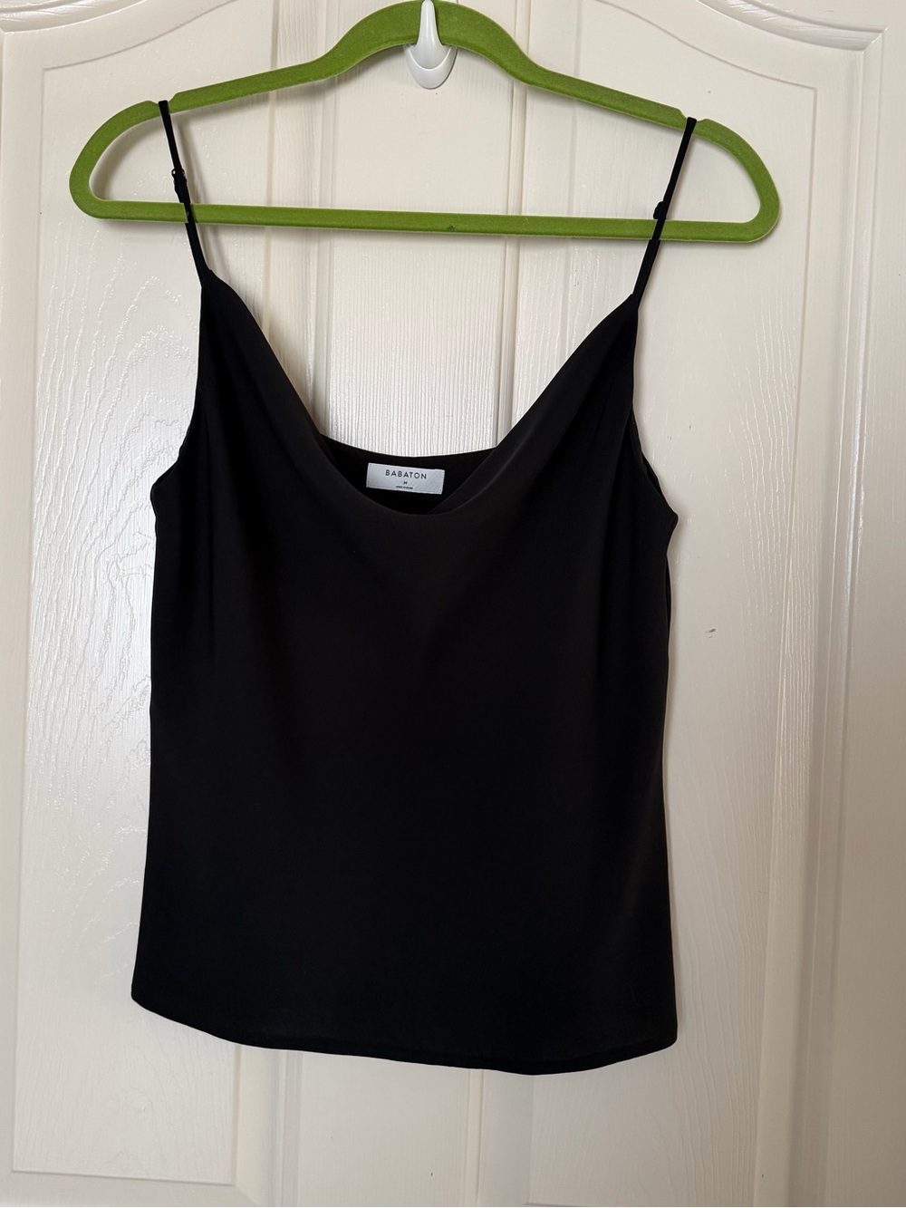 Babaton Black Cowl-neck Cami with Adjustable Straps Size Medium